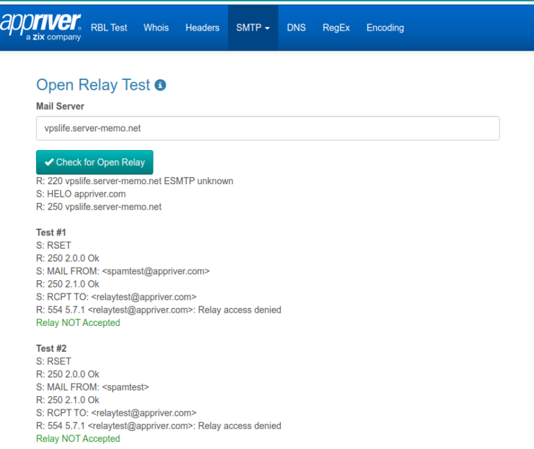 メールサーバのオープンリレー（第三者中継）確認方法 VPS Life