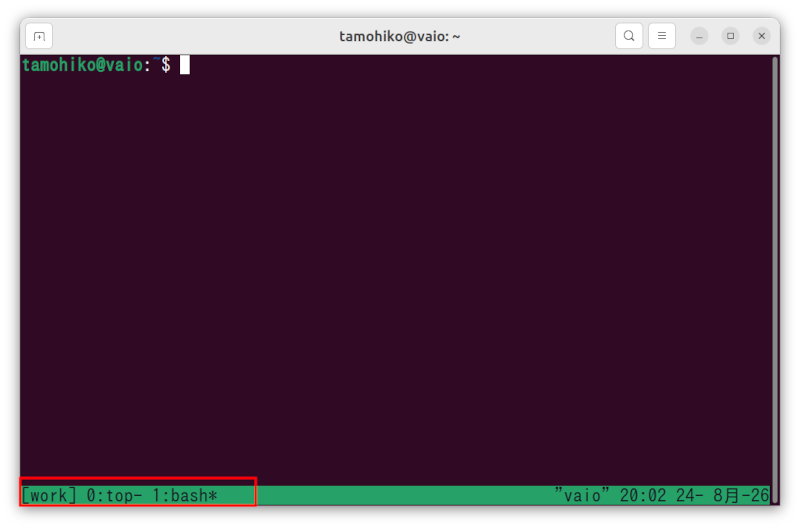 tmuxステータスバーのウィンドウ表示